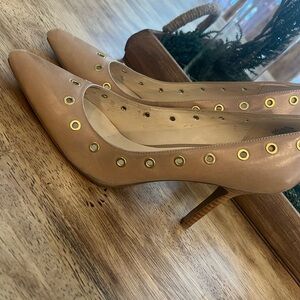 Nine West size 9 1/2 4inch heels with gold grommet accents